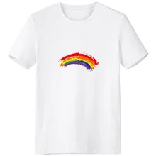 LGBT Rainbow Gay Lesbian Transgender Bisexuals Support  White T-shirt Spring and Summer Tagless Comfort Cotton Sports T-shirts
