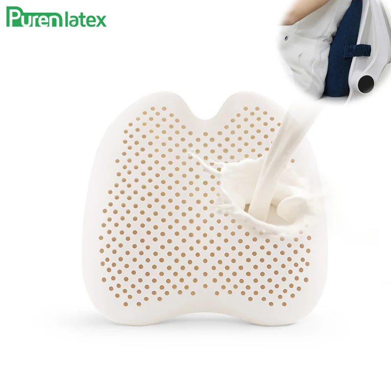 

PurenLatex Orthopedic Cushion Protect Lumbar Pad Support Waist Spine Mat Nature Latex Coccyx Chair Release Pain Cushion for Back