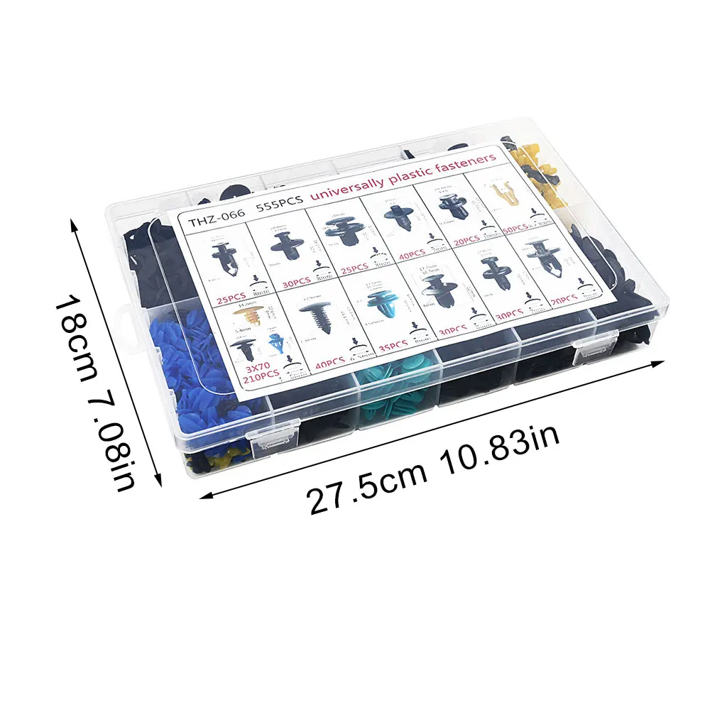 555 шт./набор пластиковых зажимов для автомобиля, фиксатор, отделка дверной панели, заклепка, застежка, брызговики, нажимающие автомобильные аксессуары для интерьера