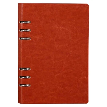 

A5 Spiral Notebook 6 Rings Leather Hard Cover Loose Leaf Personal Travel Diary Journal Business Planner Organizer