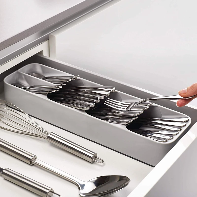 Кухонный ящик Органайзер лоток столовые приборы разделительная шкатулка с отделкой ложка вилка, нож, столовые приборы органайзер для хранения