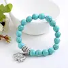 Natural Stone Beads Bracelet Charm Blue Turquoises Pendant Strand Bracelets Bangles Women Fashion Jewelry ► Photo 2/6