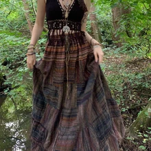 

Dourbesty Fairy Vintage Brown Long Pleated Skirt y2k Grunge Kawaii High-Waisted Midi Skirt Women Harajuku Egypt Mall Goth Skirts