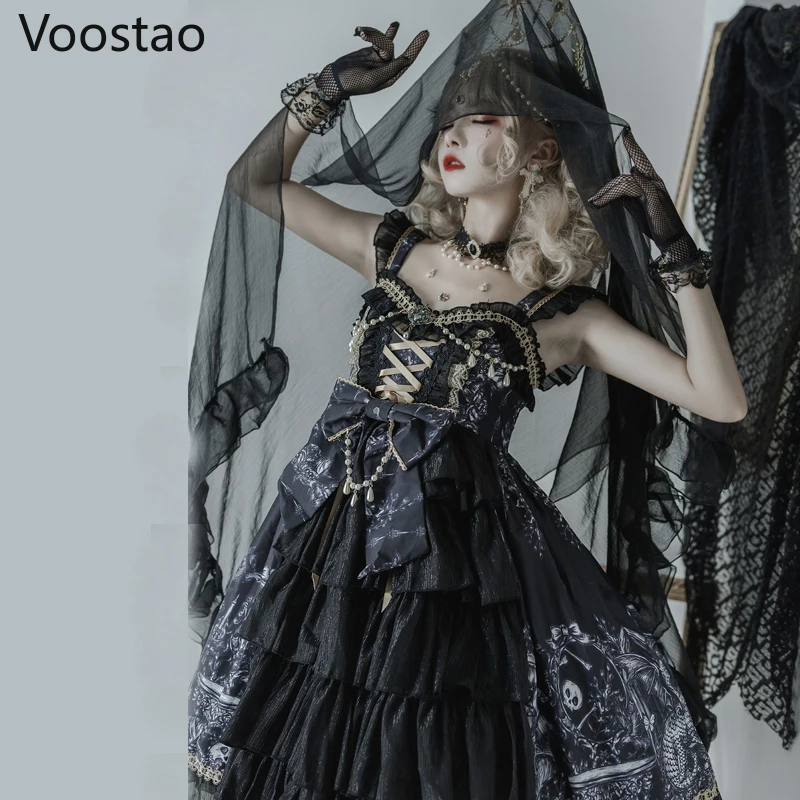 Japanese lolita JSK dress dragon witch gothic vintage Victorian princess party lolita dress