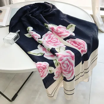 

New style cotton Print Fashion Shawl autumn and winter lady quality matching scarf Women cotton material Beach Flower silk scarf