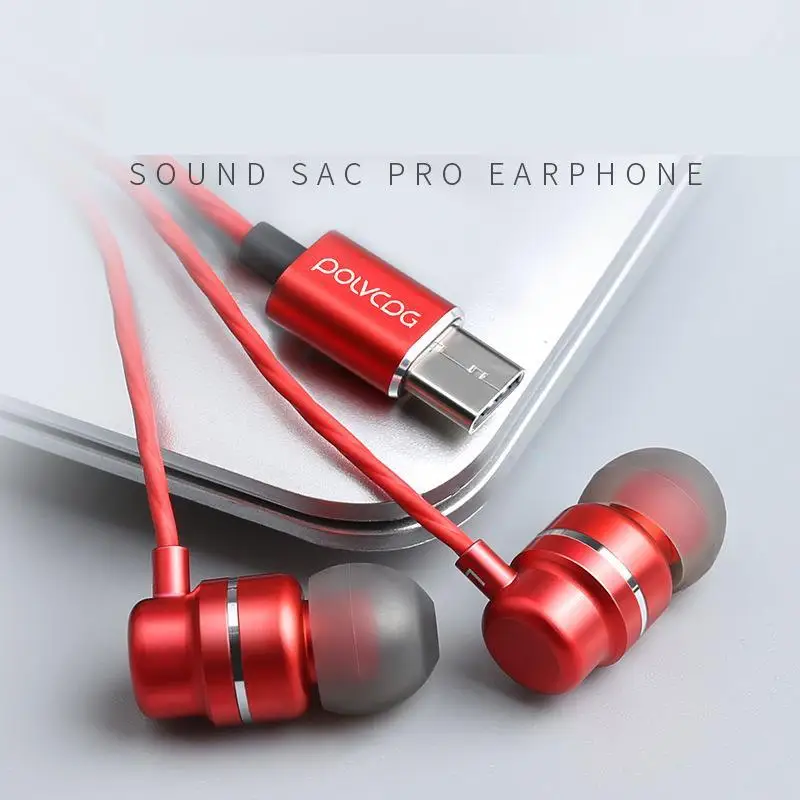 Jelly Comb Type c In ear Earphone for Xiaomi Huawei Mate 10 20 P20 Pro Dynamic Drive HiFi USB C Earbuds with Mic Volume Control
