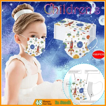 

50 pcs Disposable Masks For Children unisex protective Face Mouth Mask Kid Non-woven 3-layers Filter Safety Air Fog mascarilla