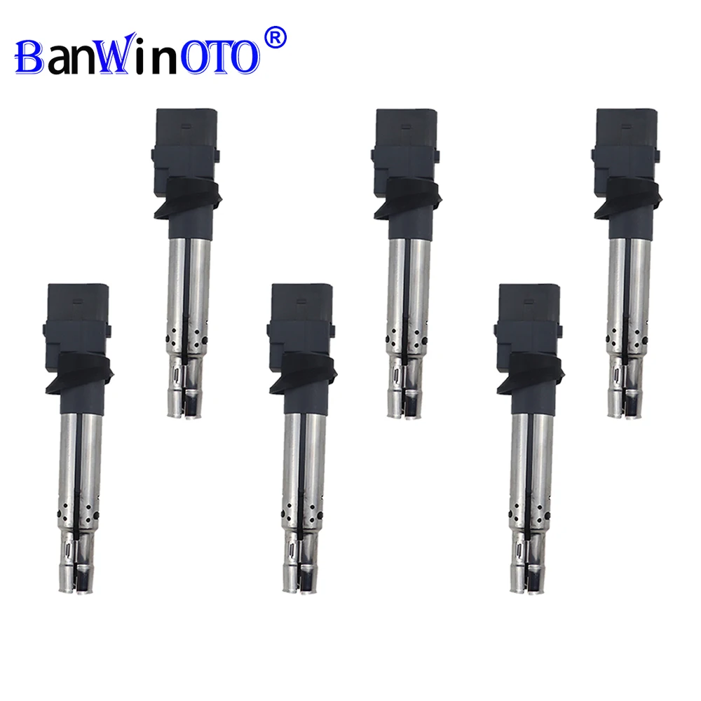 6 шт. катушка зажигания подходит для VW Golf R32 Touareg Phaeton T5 AUDI A3 TT 3 2 036905715G 036 905 715 F 022905715B