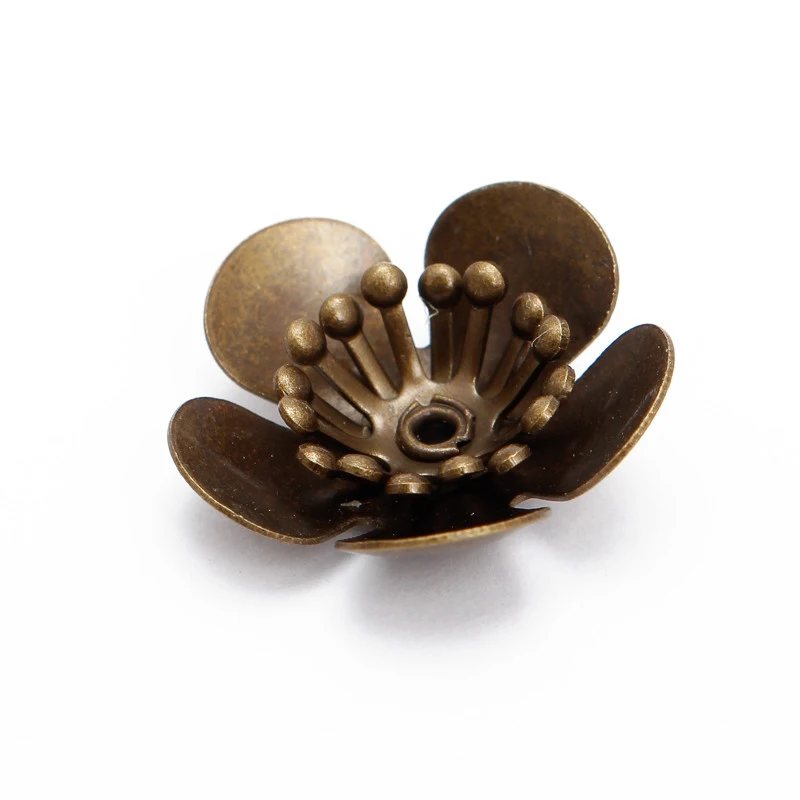 10pcs 16x6mm Copper Flowers Base Setting Filigree Wraps Connectors Charm Findings Accessories for Jewelry Making DIY