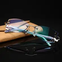 Очки без оправы с диоптрией близорукость Алмазная огранка очки женские пресбиопические очки индивидуальные очки рамка для женщин