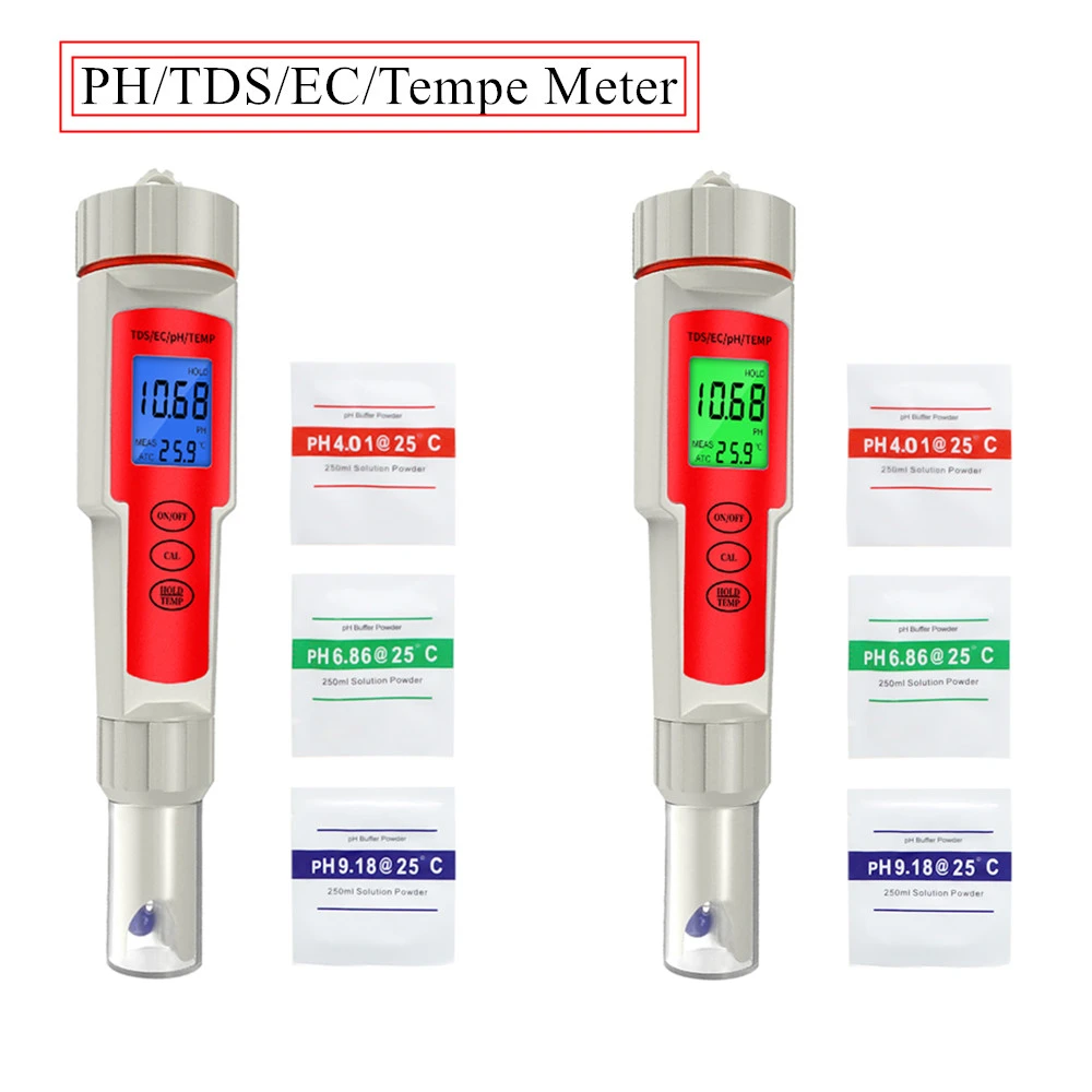 TDS PH EC TEMP Meter 4 in 1 Multifunctional Tester Water Quality Detector Conductivity Meter for