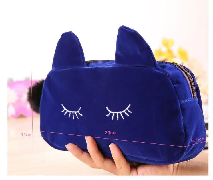 Кавайный школьный чехол для ручек, тканевый пенал для карандашей etui a crayons cuir, пенал для карандашей, чехол для карандашей, школьная сумка, Плюмье 04915 - Цвет: Blue