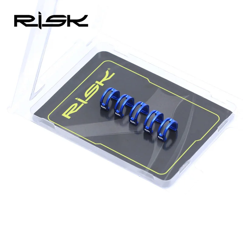 RISK 5 шт., универсальный велосипедный кабель, направляющая, u-образная пряжка, полый алюминий, для тормозного кабеля, корпус, кабель переключения, C зажимом, Направляющие кнопки - Цвет: Blue
