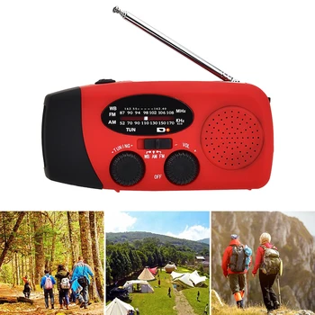 

3 In 1 Hand-cranked Power Generation Solar Charging Emergency Radio With LED Compact Radio And Powerful 3 LED Flashlight