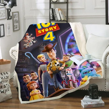 

Forky New Toy Story 4 The Walking Toys Sherif Woody Blanket 3D Print Sherpa Blanket on Bed Sofa Home Textiles Dreamlike Gifts