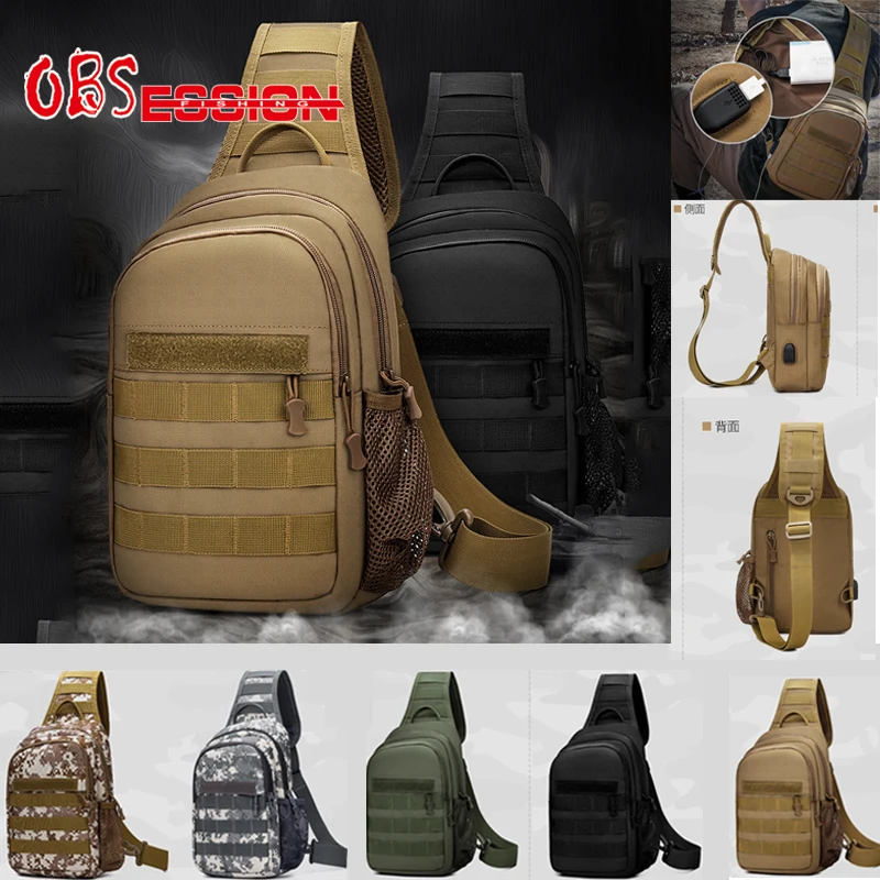 

OBSESSION Fishing Tackle Bag Waterproof Nylon Single Shoulder Backpack ChestBag Military Outdoor Camping HikingHunting20*30*10cm