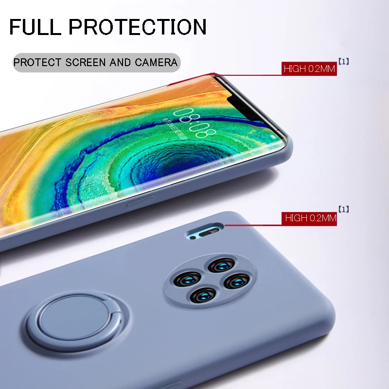 Premium Soft Silicone Shockproof Case with Ring Holder - Luxury Protective Cover