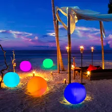 Игрушка для бассейна, 13 цветов, светящийся мяч, надувной светодиодный светящийся пляжный мяч, оборудование для водных игр, развлечения, опто...
