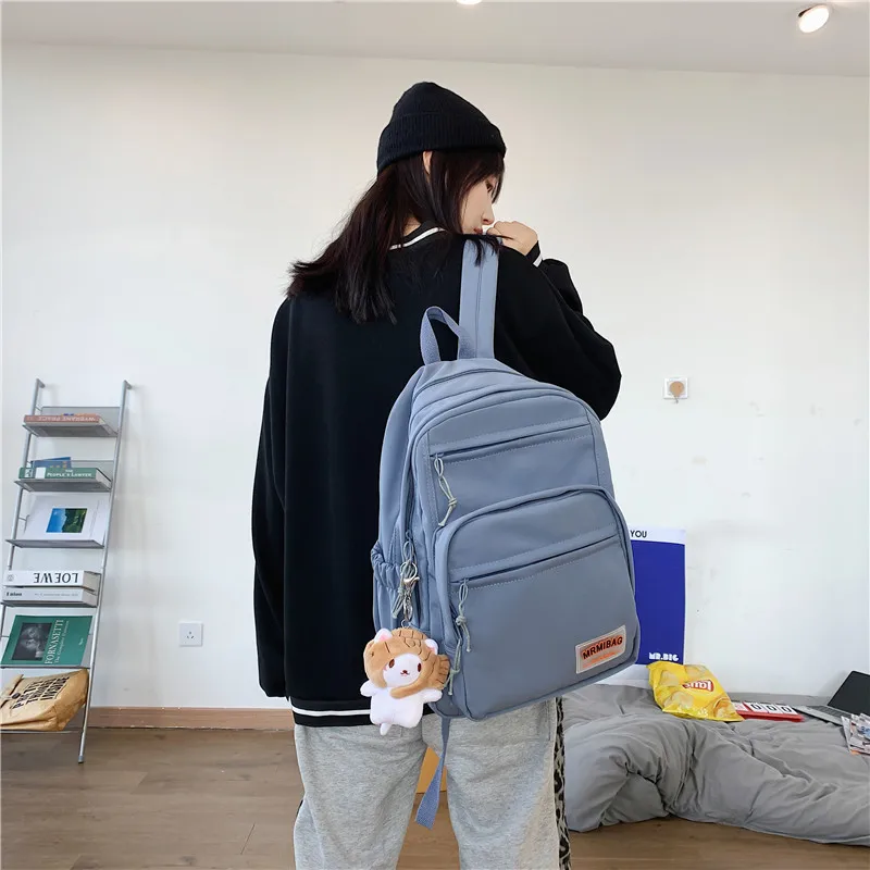 Kawaii Nylon Pastel Large College Backpack - Limited Edition