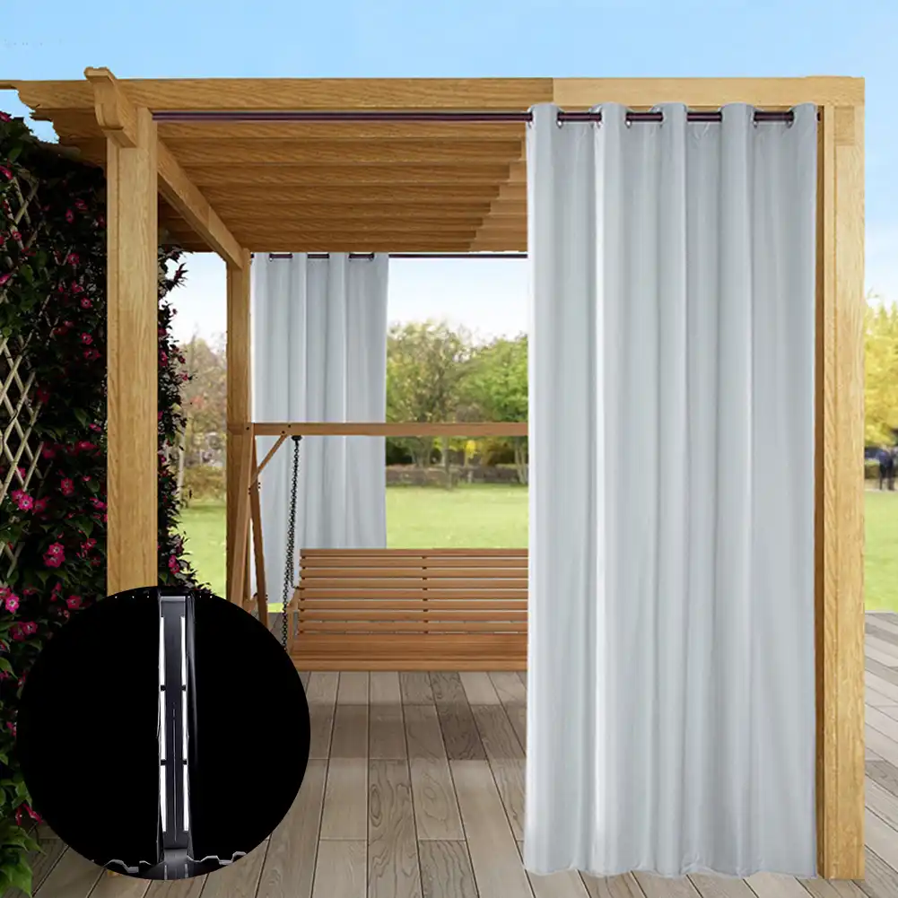 pergola impermeavel ao ar livre cortinas de painel de cortina blackout ao ar livre anel superior grommet a prova de ferrugem repelente de agua para
