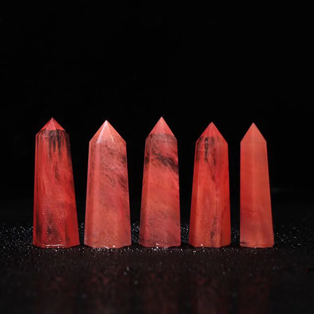 1 шт. натуральный редкий красный кристалл кварца одиночный завершенный палочка целебный 40-50 мм минеральные образцы коллекционные вещи домашний декор камень
