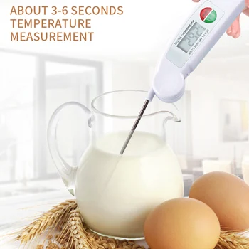 

Folded Meat Thermometer Digital BBQ Thermometer Mini Electronic Cooking Food Thermometer With Probe For Kitchen Oven Coffee Milk