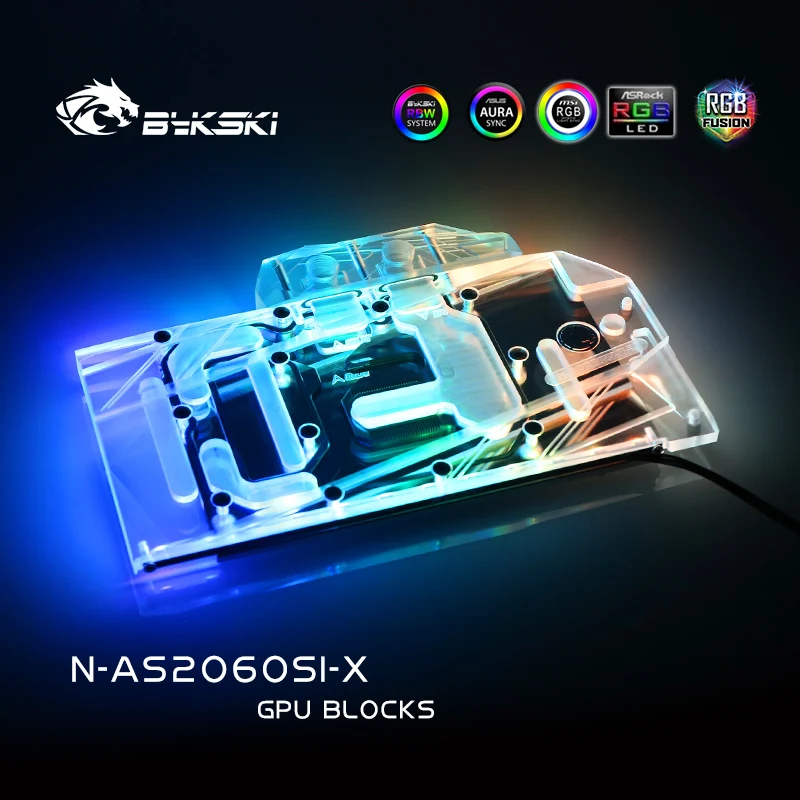 Bykski N AS2060SI X полное покрытие видеокарты водяного охлаждения блок для Asus RTX 2060 O6G