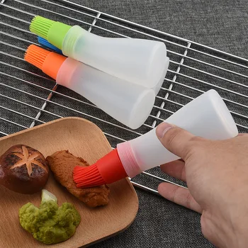 

Silicone Bottle Brush Bend-Shaped High-temperature Resistant Multi-functional Barbecue Oil Bottle Brush Kitchen Oil Brush Kitche