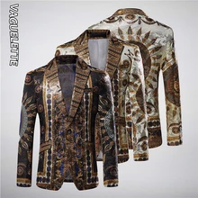 VAGUELETTE, роскошный брендовый блейзер для мужчин, свадебная сценическая куртка, пальто, одежда для певцов, блейзеры, итальянский цветочный узор медузы, блейзеры