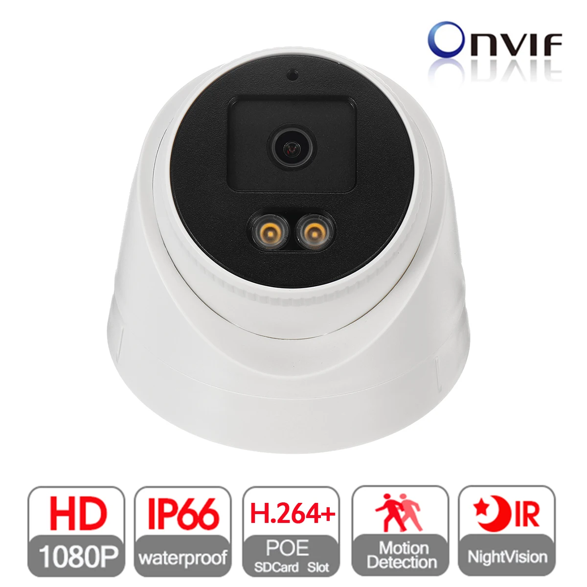 

1080P Wifi Camera IP Camera 2MP IR 30M Full-color Night Vision Metal Vandal-proof Outdoor Indoor Camera wifi home security ONVIF