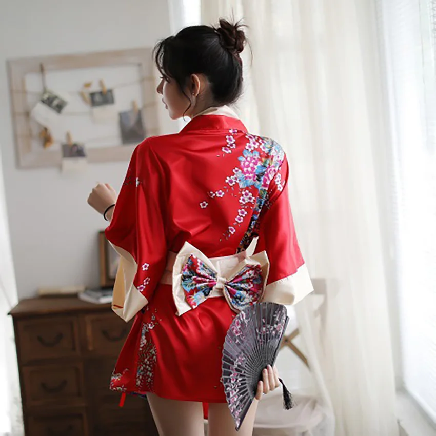 Vintage Floral Print Kimono News Japanese Style Night Gown Yukata Dress for Women Yukata Asian Clothes Sexy Split Summer