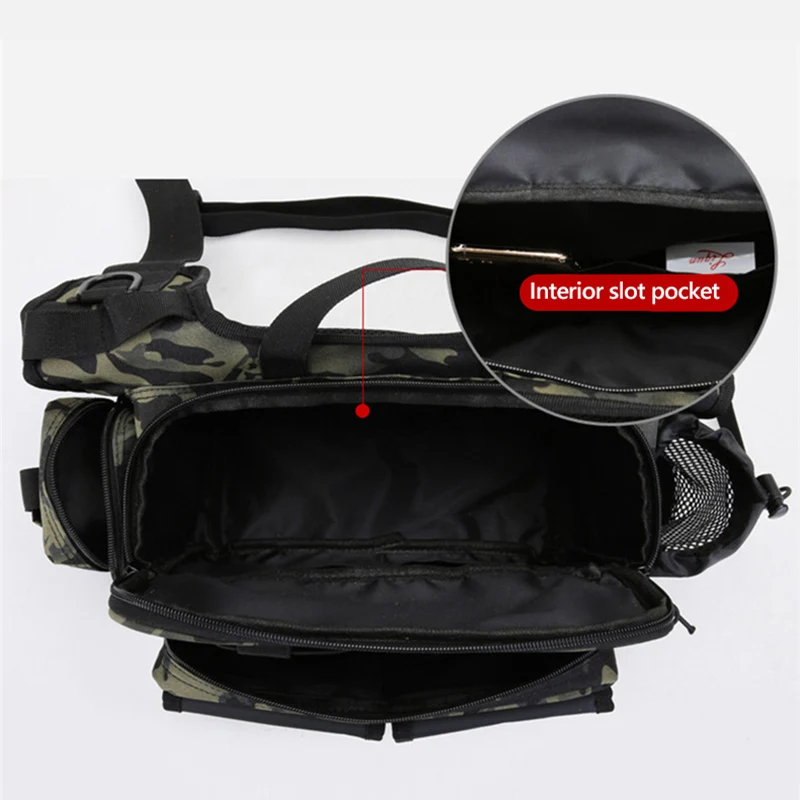 Tactical Fishing Rod Bag Waist Chest Backpack Shoulder Bag Outdoor Military  Sports Assult Fishing Lure Box Sling Bag Men XA198G