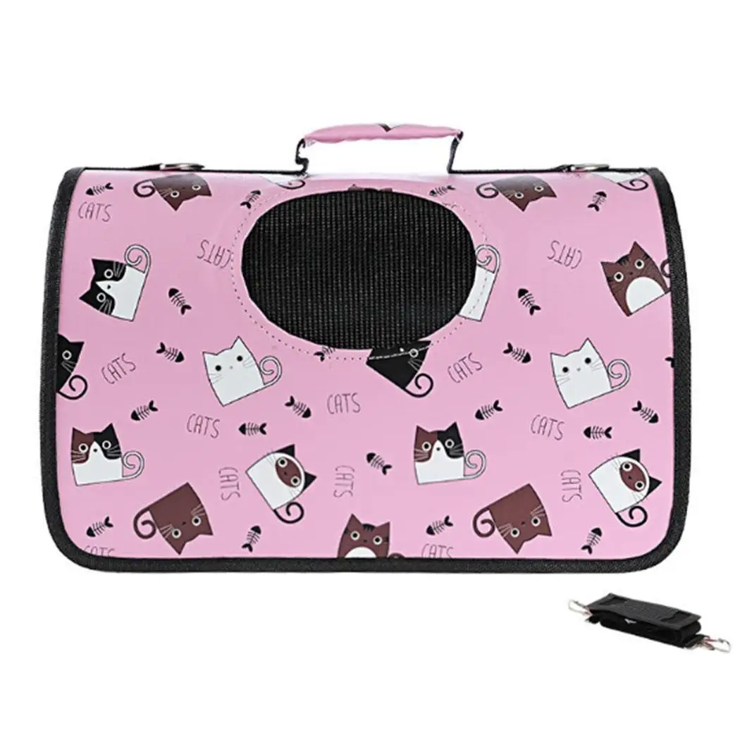 pink cat Переноска для домашних животных, переноска для кошек и собак, переносная складная переносная сумка-переноска - Цвет: pink cat