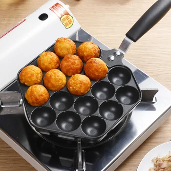 

Anti Scalding 18 Holes Gas Stove Cooking Tool Takoyaki Pan BBQ Accessory Kitchen Tools Non Stick Aluminum Alloy Durable