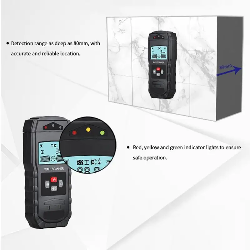 Цифровой дисплей настенный сканер водопроводные трубы металлические материалы настенная коробка искателя детектор стены Электронные измерительные приборы
