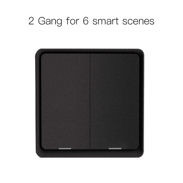 4 Gang Tuya ZigBee Wireless 12 Scene Switch Push Button Controller Battery Powered Automation Scenario for Tuya Devices 2 Gang Black