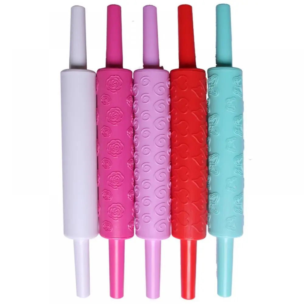 Christmas Embossing Rolling Pin Plastic Rolling Pins With Pattern For Cake Fondant Dough Roller Cake Decorating Tools