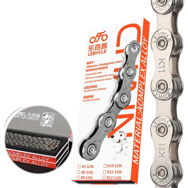 MTB Road Bike Bicycle Chain 116 Links 6/7/8/9/10/11 Speed For Shimano SRAM Switching Speed Faster Steel Silver 1/2 