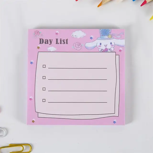 Korean Ins Not Sticky Memo Pads Cartoon Cute Student Message Stationery Office Learn Simple Planner Label Paper Kawaii Tearable Pink Cute Rabbit 4