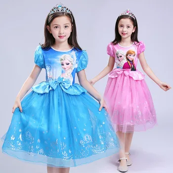 

elsa princess dress girl kids dresses for girls 2020 anna vestidos sukienki cartoon robe fille cotton costume clothes toddler