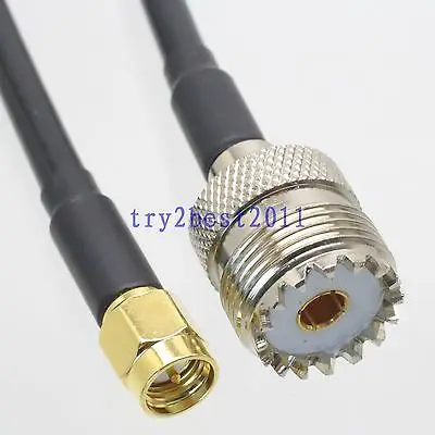 

DHL/EMS 20 Sets RG58 SMA plug pin to UHF SO239 jack pin Straight RF Jumper pigtail Cable 20inch -C1