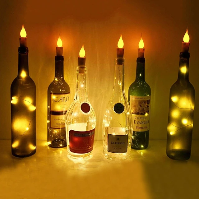 Guirxiété Lumineuse LED en Fil de Cuivre pour Bar, Bouteille de Vin, Liège,  Vacances, Décoration de Mariage, Noël, 2 Pièces - AliExpress