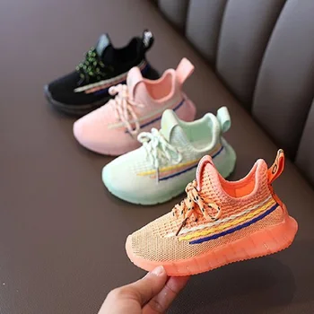 

Children Colorful Shoes New Spring Autumn Fashion Boys Shoe Toddler Lace up Sneakers Girls Mesh Running Sneakers Girl Cause Shoe