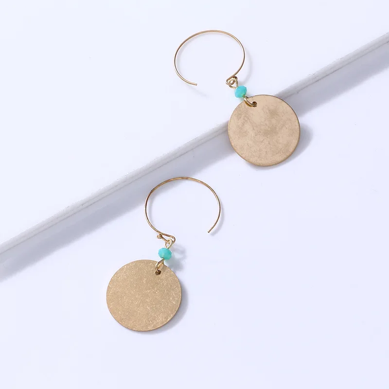 

ELEGANCE11 2020 Boho Round Pendant Earrings Minimalist Gold Circle Dangle Earrings for Christmas Jewelry Gift Women