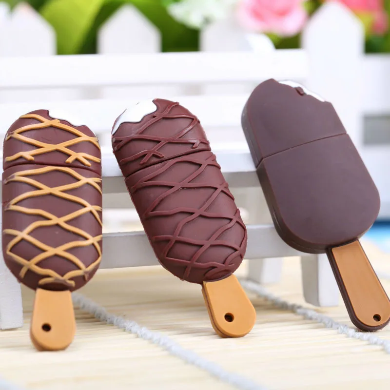 Lce Cream Флешка 128 ГБ USB флешка 256 Гб 64 32 16 8 мультяшная ручка в форме мороженого на