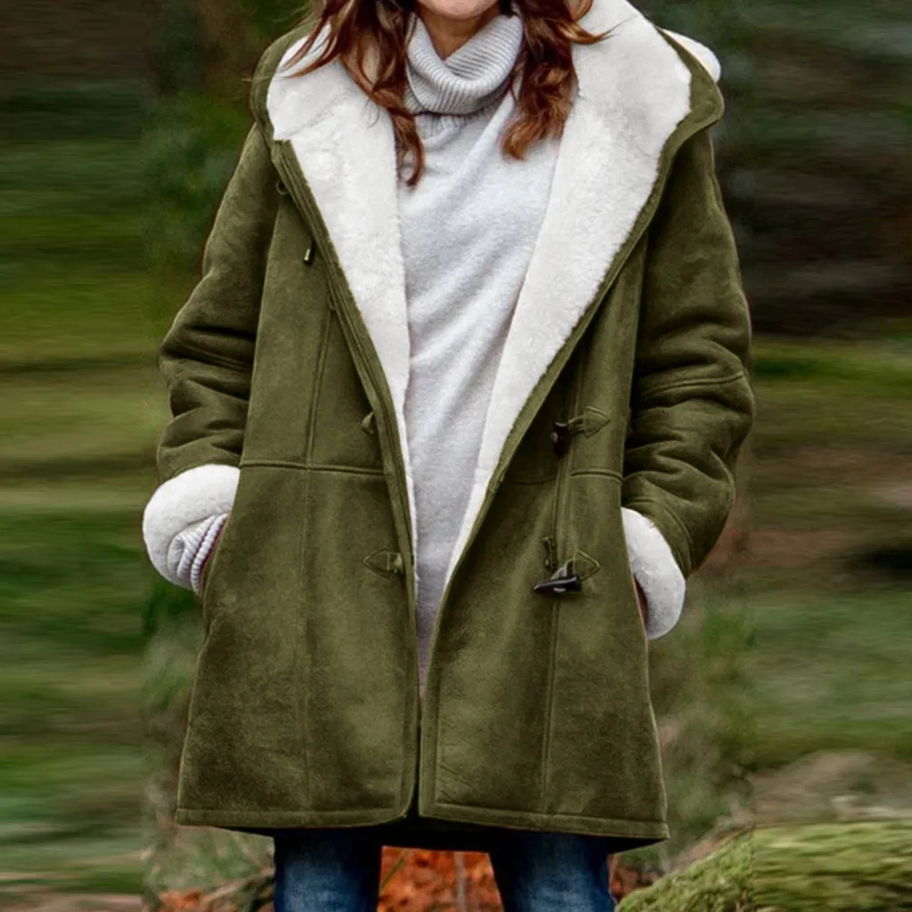 KANCOOLD, зимняя парка, пальто для женщин, куртка с капюшоном, 5XL размера плюс, теплый Дафлкот, пальто с пряжкой на молнии спереди, верхняя одежда, Женское пальто