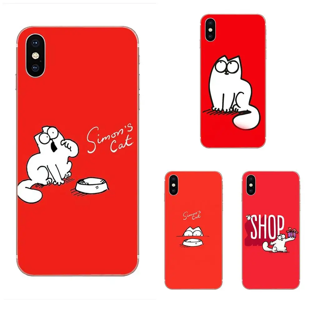 

Funny Cute White Simons Cat Soft TPU Patterns For Huawei Honor Nova Note 5 5I 8A 8X 10 Pro 9X For Moto G G2 G3 G4 G5 G6 G7 Plus