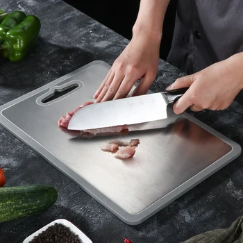 

Kitchen tools stainless steel double-sided cutting board Drop-resistant, durable, easy-to-clean double-sided chopping board