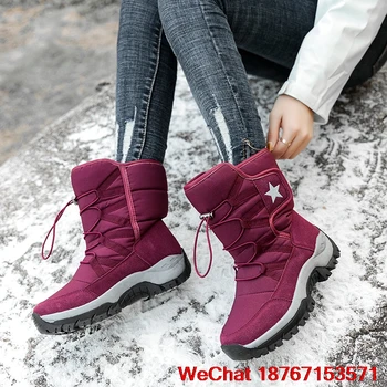 

Snow Boots Women Plus Fur Warm Winter Boots Non Slip Ankle Boots Women Shoes 2020 Side Zipper Waterproof Casual Shoes Woman