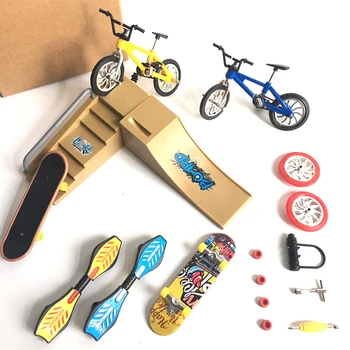 

Mini Finger Skateboarding Skate Ramp Parts Set BMX Bicycle Set Fun Skate Boards Mini Bikes Toys For Children Boys Kids Gifts